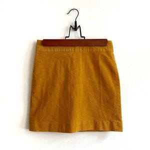Banana Republic Mustard Yellow Corduroy Mini Skirt